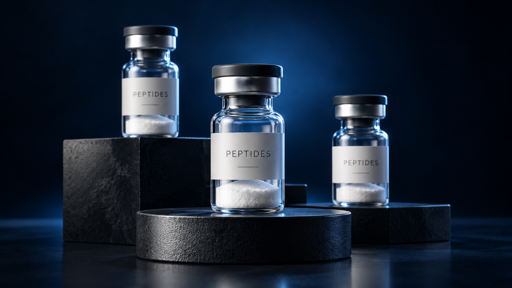 Illustrative research peptide vials